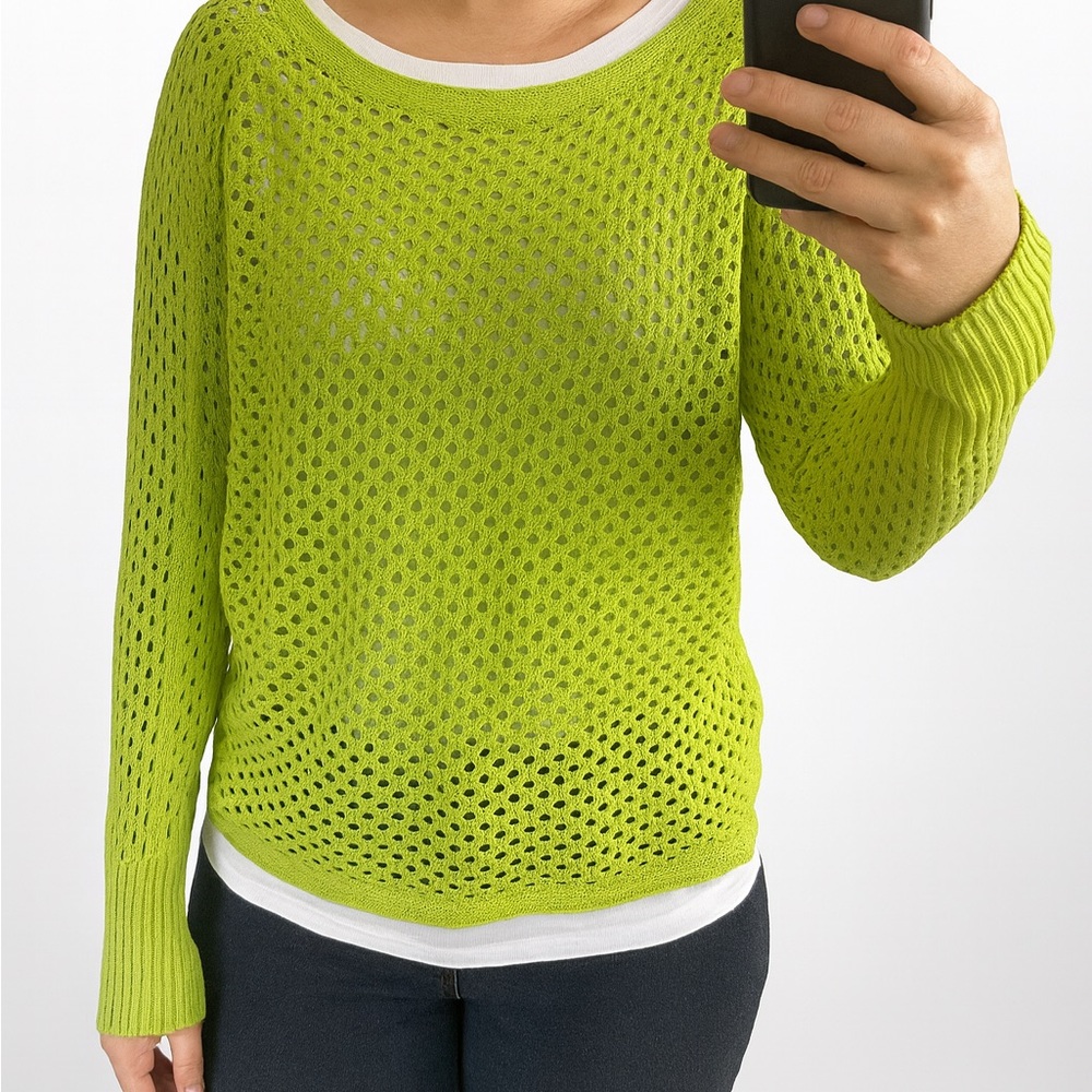 Express Lime Green Crew Neck Sweater